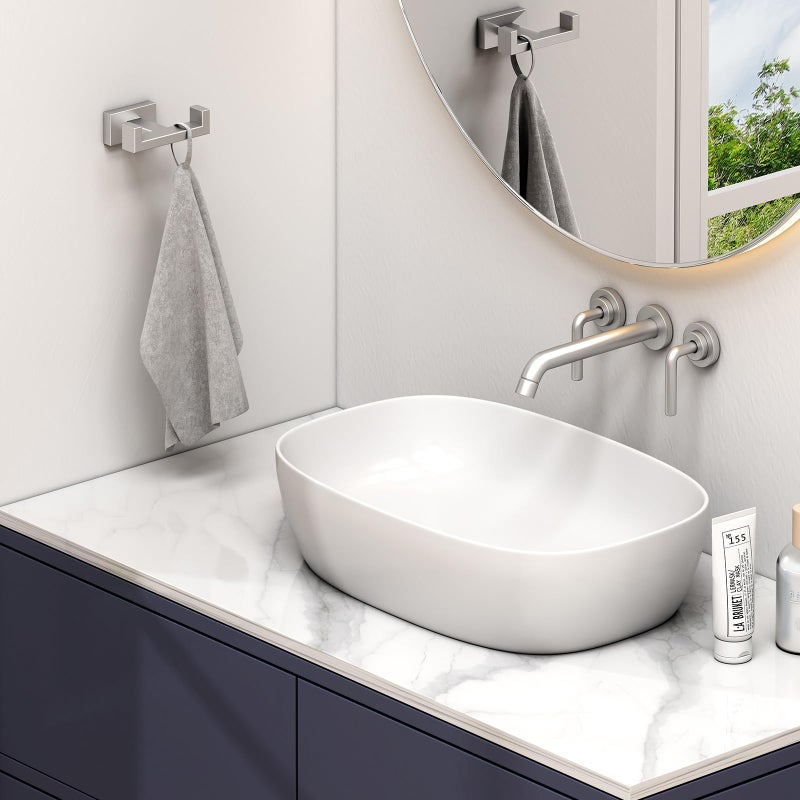 Suyar Double Towel Hook Brushed Nickel, SUS 304 Stainless Steel Bathroom Towel Holder, Coat Robe Wall Hook - Image 2